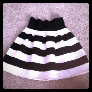 Black and off white skirt